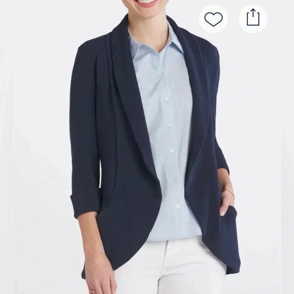 FrenchMauve Melanie Knit Tunic Blazer Navy XL - Picture 4 of 6